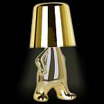 Настольная лампа фигурная золотого цвета с гладким абажуром Высота 19 см Sophia варинант исполнения - 3 | Loft Concept в Ижевске