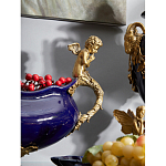 Чаша темно-синяя фарфоровая с бронзовыми ручками в виде ангелов Eden Garden варинант исполнения - 4 | Loft Concept в Ижевске