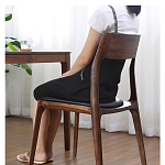 Стул деревянный с мягким сиденьем из черной натуральной кожи Moon Walnut Furniture варинант исполнения - 3 | Loft Concept в Ижевске