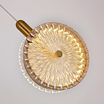 Подвесной светильник с плафоном из рельефного стекла Peony Glass Bronze  варинант исполнения - 3 | Loft Concept в Ижевске