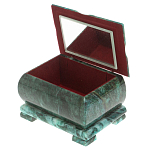 Шкатулка прямоугольная с зеркалом из натурального камня змеевик Stone Casket варинант исполнения - 3 | Loft Concept в Ижевске