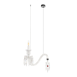 Подвесной светильник стеклянный в виде канделябра Curved Glass Chandelier варинант исполнения - 1 | Loft Concept в Ижевске