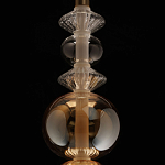 Подвесной светильник с вертикальной композицией из прозрачных и янтарных стеклянных шаров и ромбов Gabriel Scott Luna варинант исполнения - 7 | Loft Concept в Ижевске