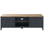 ТВ-тумба из металла и столешницей из массива дуба Metal Wood TV-Stand варинант исполнения - 1 | Loft Concept в Ижевске