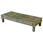 Кофейный стол из массива тропического дерева с резным декором Capellan Green Coffee Table варинант исполнения - 1 | Loft Concept в Ижевске