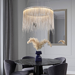 Подвесная кольцевая люстра с металлическими цепочками Fringe Chain Horizontal Ring Light варинант исполнения - 3 | Loft Concept в Ижевске