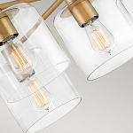 Потолочный светильник цвета латунь с пятью прозрачными цилиндрическими плафонами Hinkley варинант исполнения - 5 | Loft Concept в Ижевске