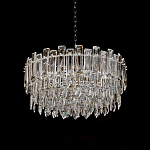 Круглая люстра с хрустальными подвесками на серебряном каркасе Gorgeous Crystal Light варинант исполнения - 6 | Loft Concept в Ижевске