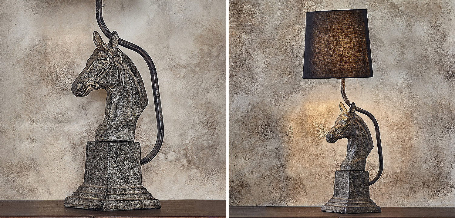 Настольная лампа с абажуром Lampshade Horse Sculpture Настольная лампа с абажуром Lampshade Horse Sculpture - Loft-Concept в Ижевске