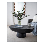 Столик кофейный черного цвета с овальной столешницей и круглым основанием Black Dalmen Table варинант исполнения - 2 | Loft Concept в Ижевске