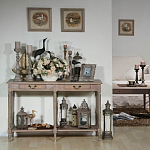 Деревянная консоль из массива дерева с двумя ящиками Oak Margery Provence Console Table варинант исполнения - 2 | Loft Concept в Ижевске