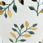 Ваза белая с крышкой с рисунком зеленых и золотых листьев 48 см Chinoiserie Ceramics варинант исполнения - 2 | Loft Concept в Ижевске