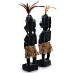 Комплект из 2-х деревянных статуэток Asmat Statuettes Black варинант исполнения - 2 | Loft Concept в Ижевске