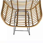 Стул барный с ротанговым плетением Half Bar Chair with Wicker с подлокотниками варинант исполнения - 7 | Loft Concept в Ижевске
