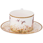 Чайная пара из фарфора с изображением собаки и зайцев 300 мл Hunting Porcelain Collection 2 варинант исполнения - 2 | Loft Concept в Ижевске