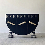 Дизайнерский комод полукруглый черный с 3-мя фактурным ящиками Occasion варинант исполнения - 1 | Loft Concept в Ижевске