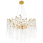 Люстра с хрустальными подвесками Frozen Drops Chandelier Gold 10 варинант исполнения - 2 | Loft Concept в Ижевске