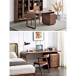 Стол рабочий округлой формы с 3-мя ящиками  Working Moonnut Table варинант исполнения - 2 | Loft Concept в Ижевске