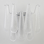 Бра с подвесками из рифленного стекла в форме капель на основании цвета хром Textured Glass варинант исполнения - 6 | Loft Concept в Ижевске