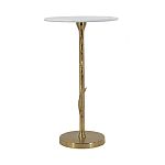 Столик с золотистым основанием в виде цветка и круглой мраморной столешницей Golden Snowdrop варинант исполнения - 3 | Loft Concept в Ижевске