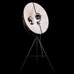 Торшер в виде прожектора с круглым тканевым абажуром на треноге черного цвета Radiance Éclat варинант исполнения - 1 | Loft Concept в Ижевске