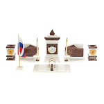 Настольный письменный набор из мрамора и лемезита с гербом и флагом России Marble Accessory варинант исполнения - 1 | Loft Concept в Ижевске
