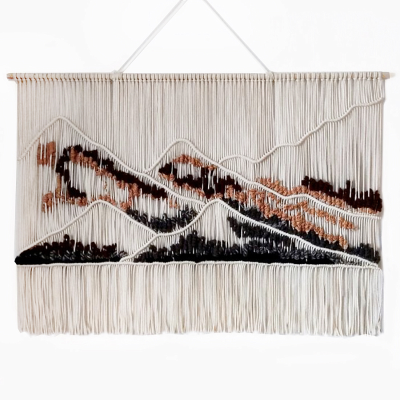 Гобелен ручная работа Wabi-Sabi II  Черный Терракотовый ivory ( слоновая кость ) в Ижевске | Loft Concept 