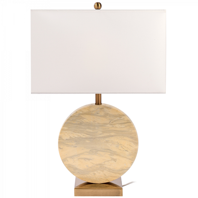 Настольная лампа Lua Grande Table Lamp beige marble Белый Бежево-серый Латунь в Ижевске | Loft Concept 