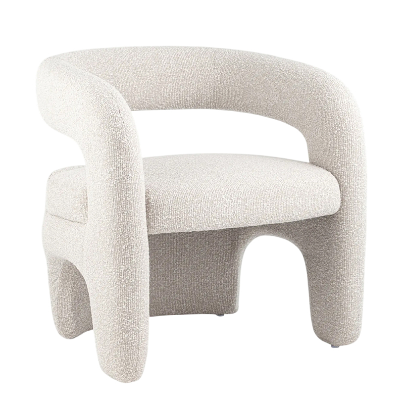 Кресло дизайнерское для лаунж зоны жемчужного цвета Pearl Lounge Белый в Ижевске | Loft Concept 