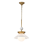 Подвесной светильник латунного цвета с конусовидным белым плафоном Quintiesse варинант исполнения - 3 | Loft Concept в Ижевске