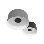 Потолочный светильник с 2-мя цилиндрическими абажурами серого и черного цвета Urban Dome варинант исполнения - 5 | Loft Concept в Ижевске