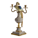 Подсвечникв образе попугая из фарфора с бронзовыми элементами Eden Garden варинант исполнения - 4 | Loft Concept в Ижевске