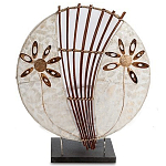 Настольная лампа из перламутра и дерева на подставке Indonesian Shell Flower варинант исполнения - 1 | Loft Concept в Ижевске