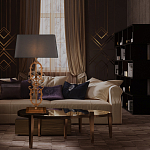 Настольная лампа на ажурном чугунном основании с серым абажуром Openwork Lamp варинант исполнения - 5 | Loft Concept в Ижевске