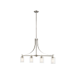 Люстра подвесная цвета никель с четырьмя матовыми стеклянными плафонами в современном стиле Generation Lighting варинант исполнения - 2 | Loft Concept в Ижевске