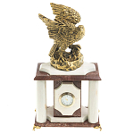Часы настольные из натурального камня с декором в виде орла Eagle Stone Clock варинант исполнения - 1 | Loft Concept в Ижевске