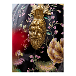 Ваза из фарфора черная с цветочной росписью и бронзовыми элементами Spring Garden варинант исполнения - 6 | Loft Concept в Ижевске