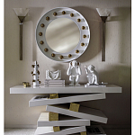 Зеркало белое с круглыми золотыми декоративными элементами Prince of the Church варинант исполнения - 2 | Loft Concept в Ижевске