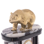 Часы настольные бронзовые с декором в виде медведя Bear Stone Clock варинант исполнения - 2 | Loft Concept в Ижевске