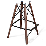 Барный стул со спинкой и подлокотниками на 4-х деревянных ножках Douglas Rhombus Синий Велюр варинант исполнения - 4 | Loft Concept в Ижевске