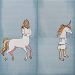 Плитка с узором Девочка единорог варинант исполнения - 2 | Loft Concept в Ижевске