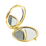 Зеркало карманное складное круглое из натурального камня Оникс в подарочной упаковке Gold Stone Mirrors варинант исполнения - 2 | Loft Concept в Ижевске