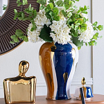 Ваза с крышкой и мазками синего и золого цвета на белом фоне Chinoiserie Ceramics варинант исполнения - 4 | Loft Concept в Ижевске