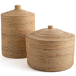 Плетеная корзина с крышкой Kheri Wicker Basket варинант исполнения - 2 | Loft Concept в Ижевске