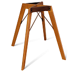 Стол обеденный с коричневой прямоугольной столешницей из керамики на четырех деревянных ножках Brown Ceramics варинант исполнения - 3 | Loft Concept в Ижевске