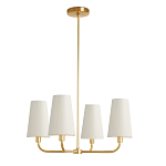 Люстра золотая с белыми тканевыми абажурами Coolness варинант исполнения - 1 | Loft Concept в Ижевске