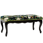 Банкетка из натурального бука черная с изображением птиц и цветов Blooming Birds варинант исполнения - 1 | Loft Concept в Ижевске