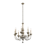 Люстра серебряного цвета с состаренным эффектом и декоративным подвесным шаром Kichler варинант исполнения - 2 | Loft Concept в Ижевске