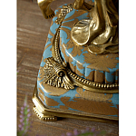 Ваза голубого цвета из фарфора с золотым растительным орнаментом и бронзовыми фигурками женщин Eden Garden porcelain and bronze варинант исполнения - 9 | Loft Concept в Ижевске