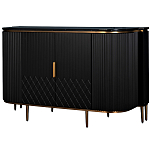 Комод черный округлой формы с рельефным фасадом Black Cut варинант исполнения - 1 | Loft Concept в Ижевске